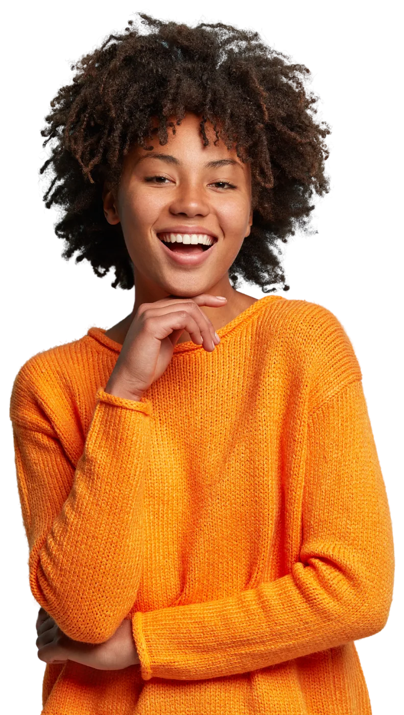 Profissional sorrindo, representando o atendimento humano da Axxis